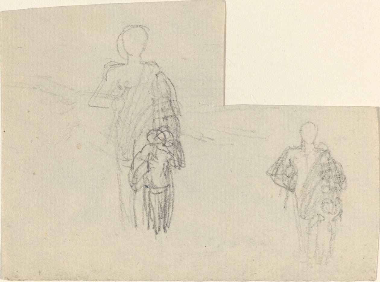 Två studier av stående figur och barn av John Flaxman