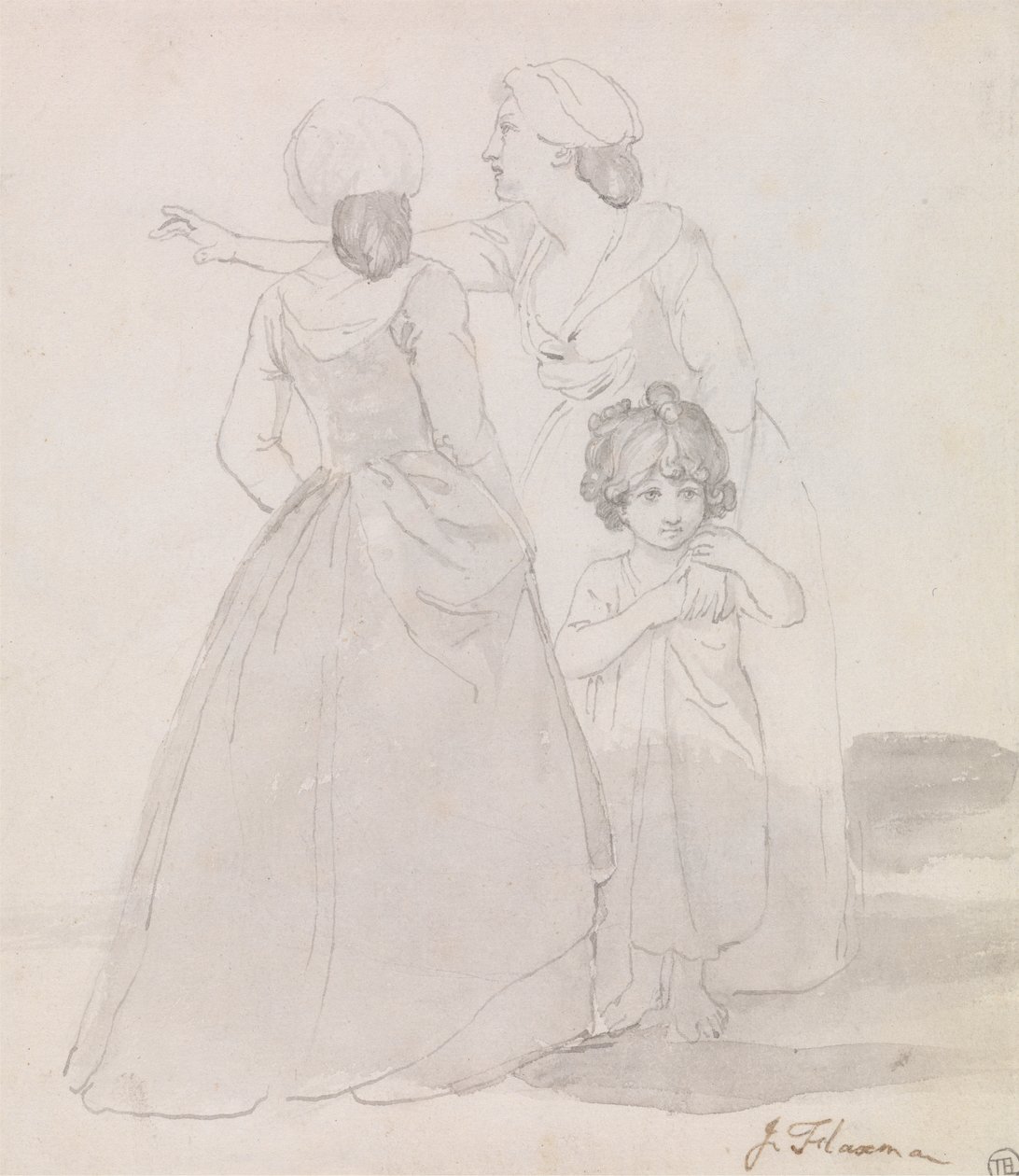 Två kvinnor och ett barn av John Flaxman