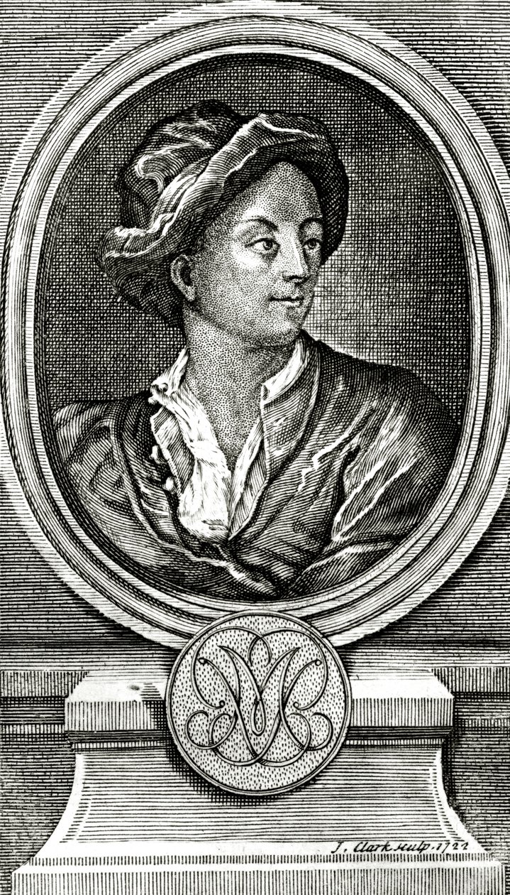 Matthew Prior, graverad av J. Clark, 1722 av John Francis Rigaud