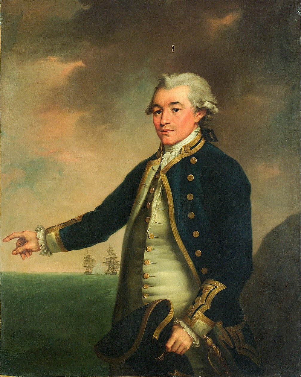 Porträtt av kapten Peacock, ca 1780 (olja på duk) av John Francis Rigaud