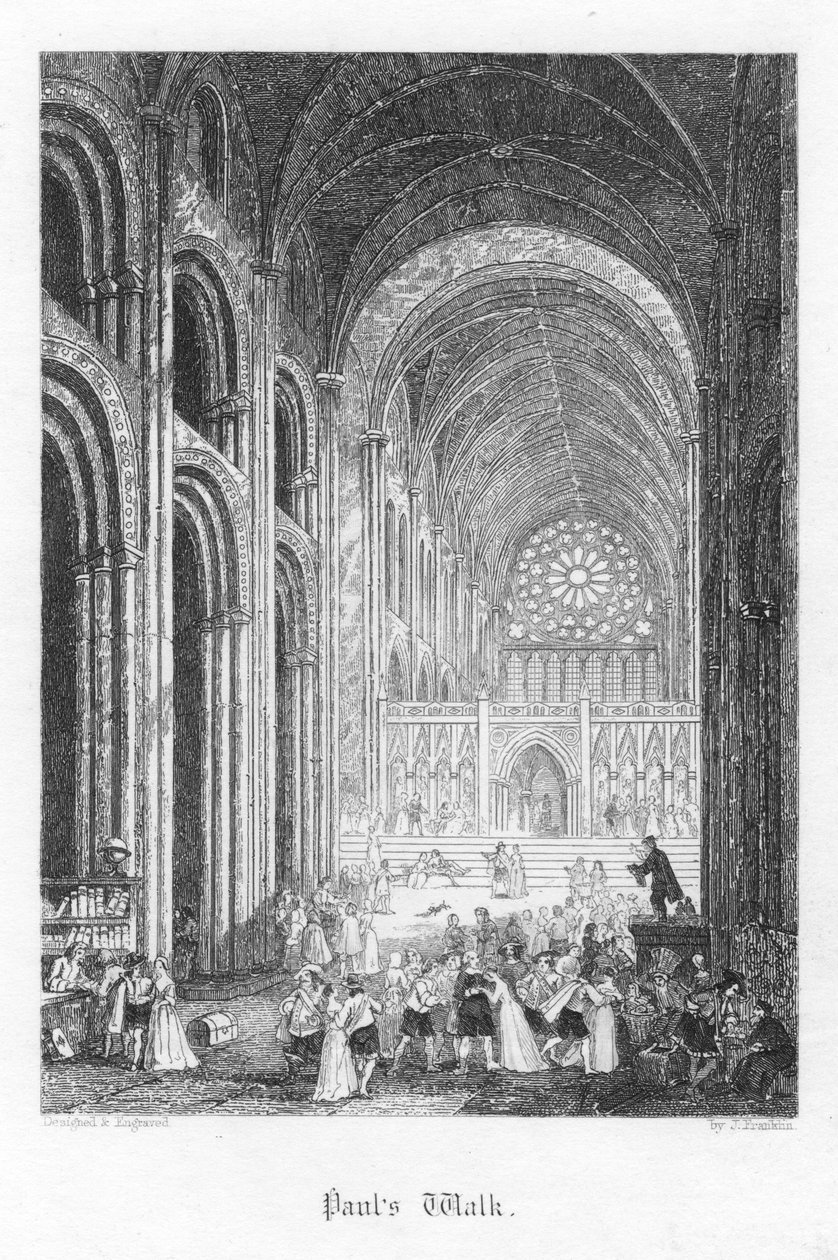 Scen från Old St Pauls av William Harrison Ainsworth, 1855 av John Franklin