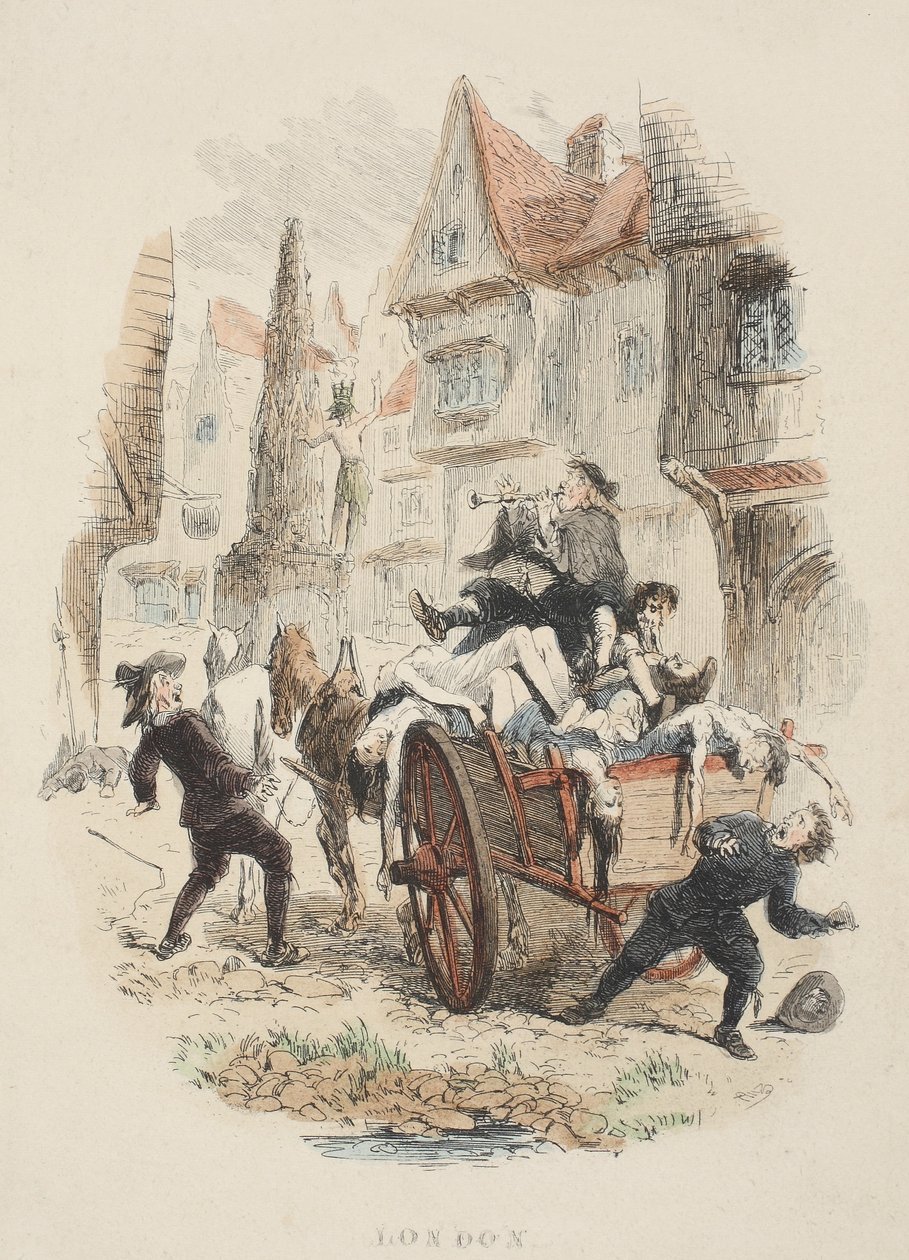 Titelsida från Old St. Pauls, av William Harrison Ainsworth, pub. 1855 (handfärgad gravyr) av John Franklin
