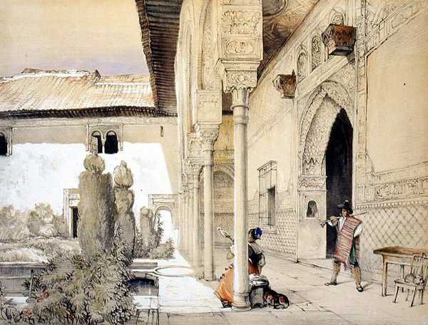 Ingången till ambassadörernas sal, från "Sketches and Drawings of the Alhambra", graverad av William Gauci (fl.1825-54). av John Frederick (after) Lewis