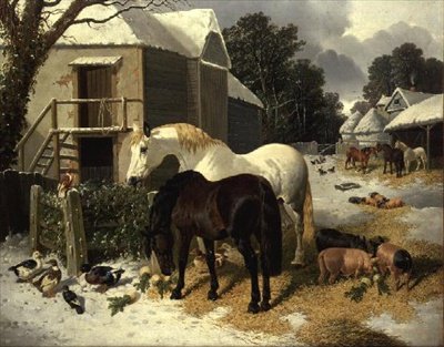 Gårdsgården på vintern av John Frederick Herring Jnr