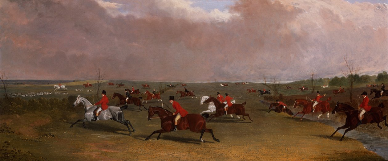 A Hunt in Full Cry (olja på duk) av John Frederick Herring Senior