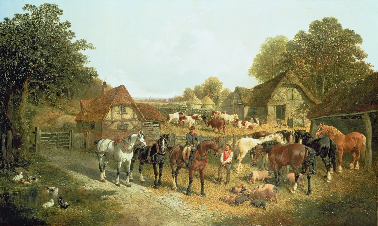 An English Homestead (olja) av John Frederick Herring Senior