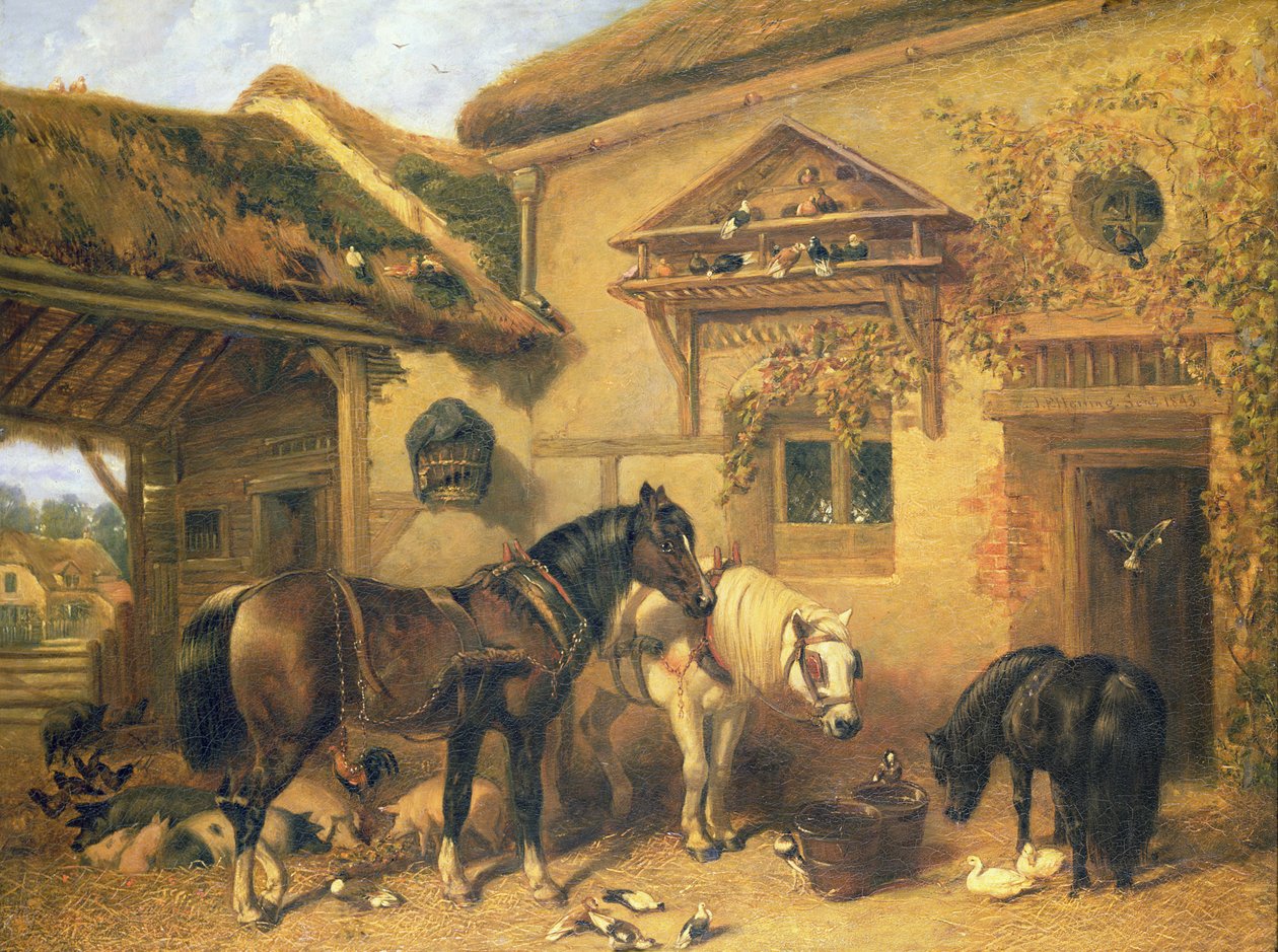 Stugadörr och gård, 1843 av John Frederick Herring Senior