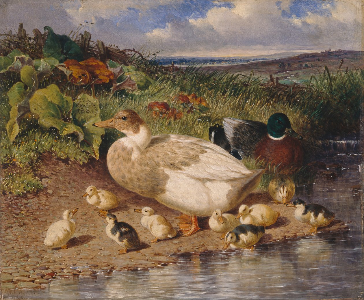 Ankor vid en bäck av John Frederick Herring Snr