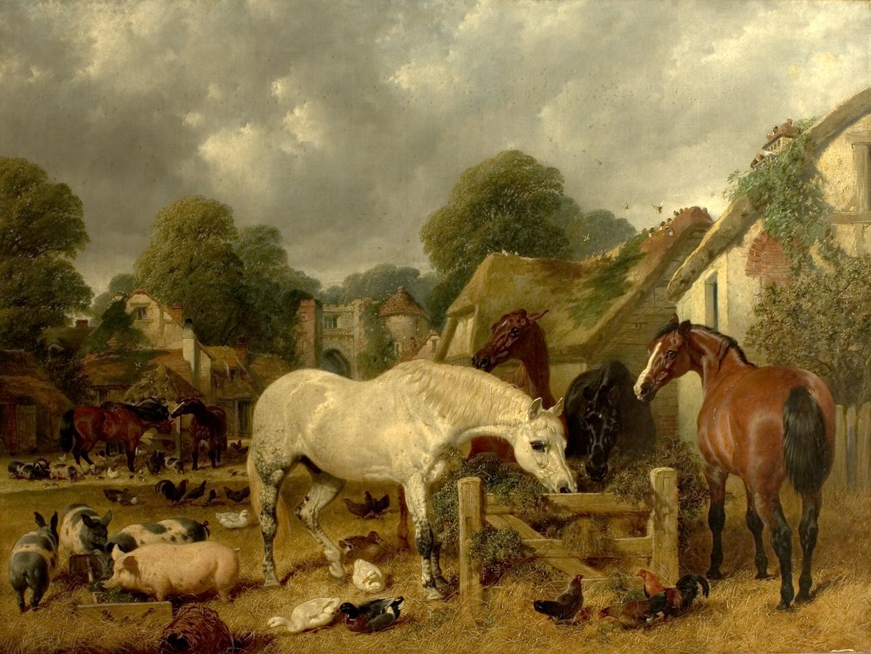 Hästar i en hage av John Frederick Herring Senior