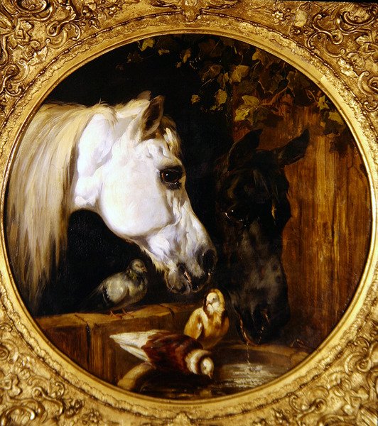 I stallet (olja på duk) av John Frederick Herring Senior