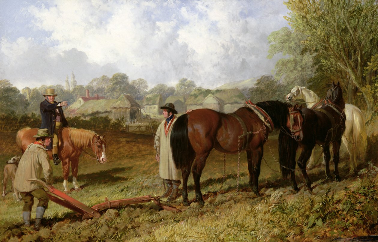 Morgon: Förbereder sig för att plöja, 1848 av John Frederick Herring Senior