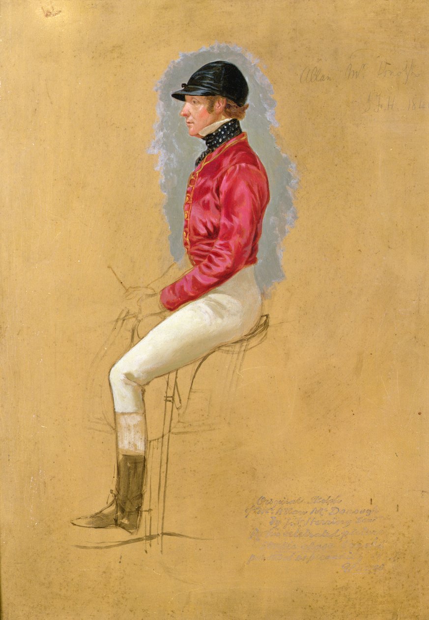 Porträttskiss av Mr Allen McDonough för "Steeple Chase Cracks" av John Frederick Herring Senior