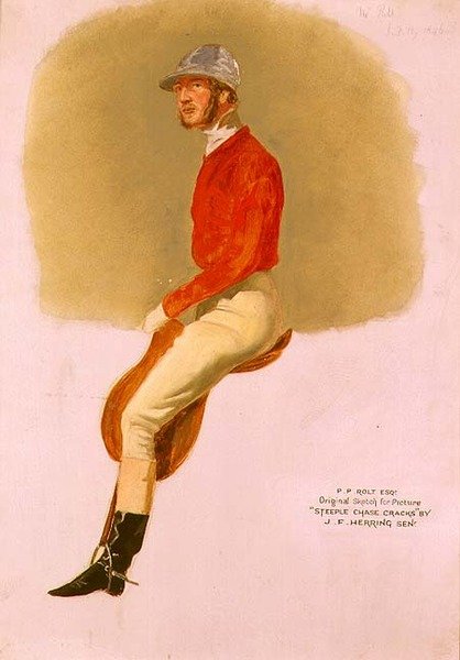 Porträttskiss av P.P. Rolt Esq. för "Steeple Chase Cracks". av John Frederick Herring Senior