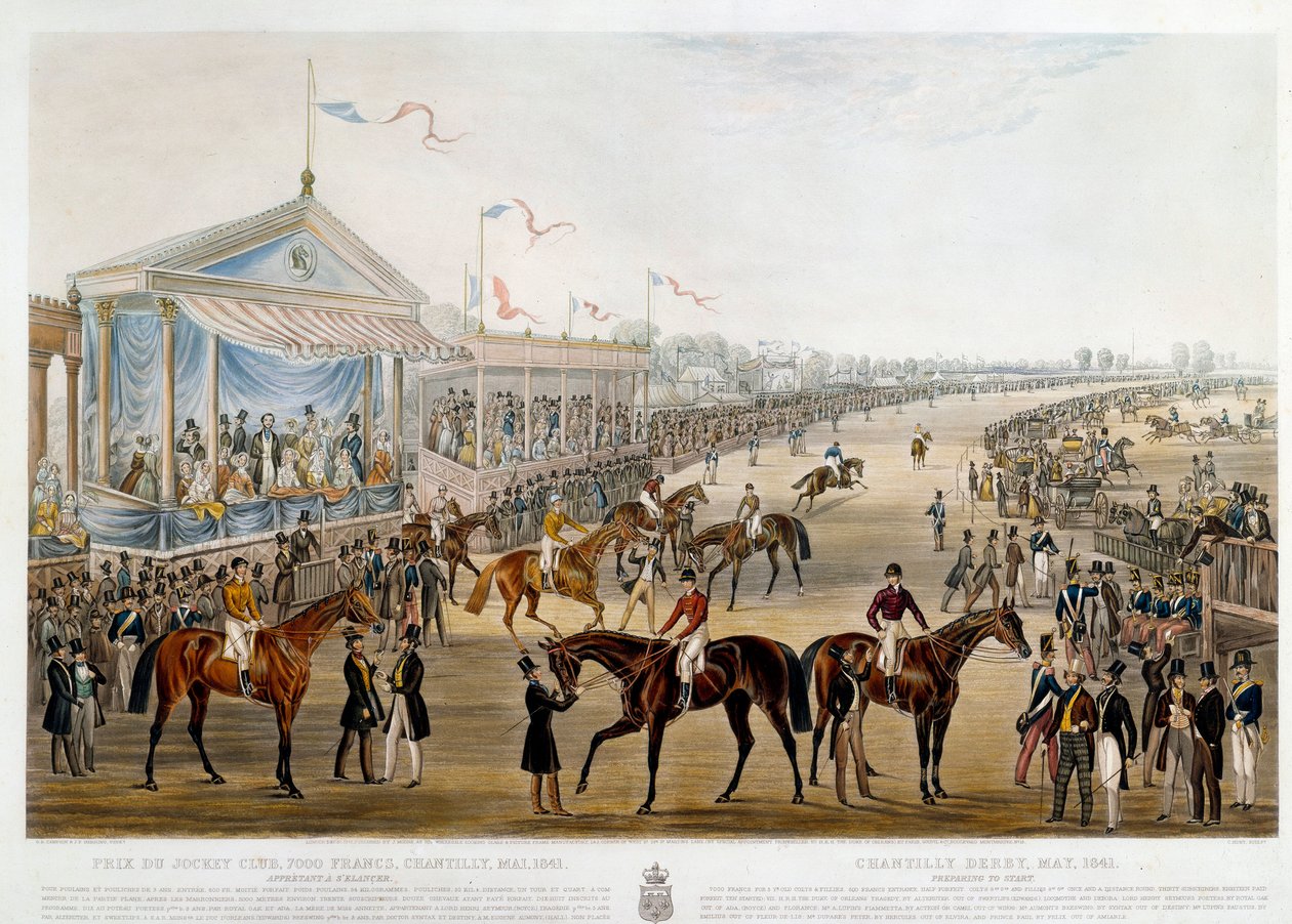 Prix du jockey club a Chantilly 1841 Tryck av John Frederick Herring (1795-1865) av John Frederick Herring Senior