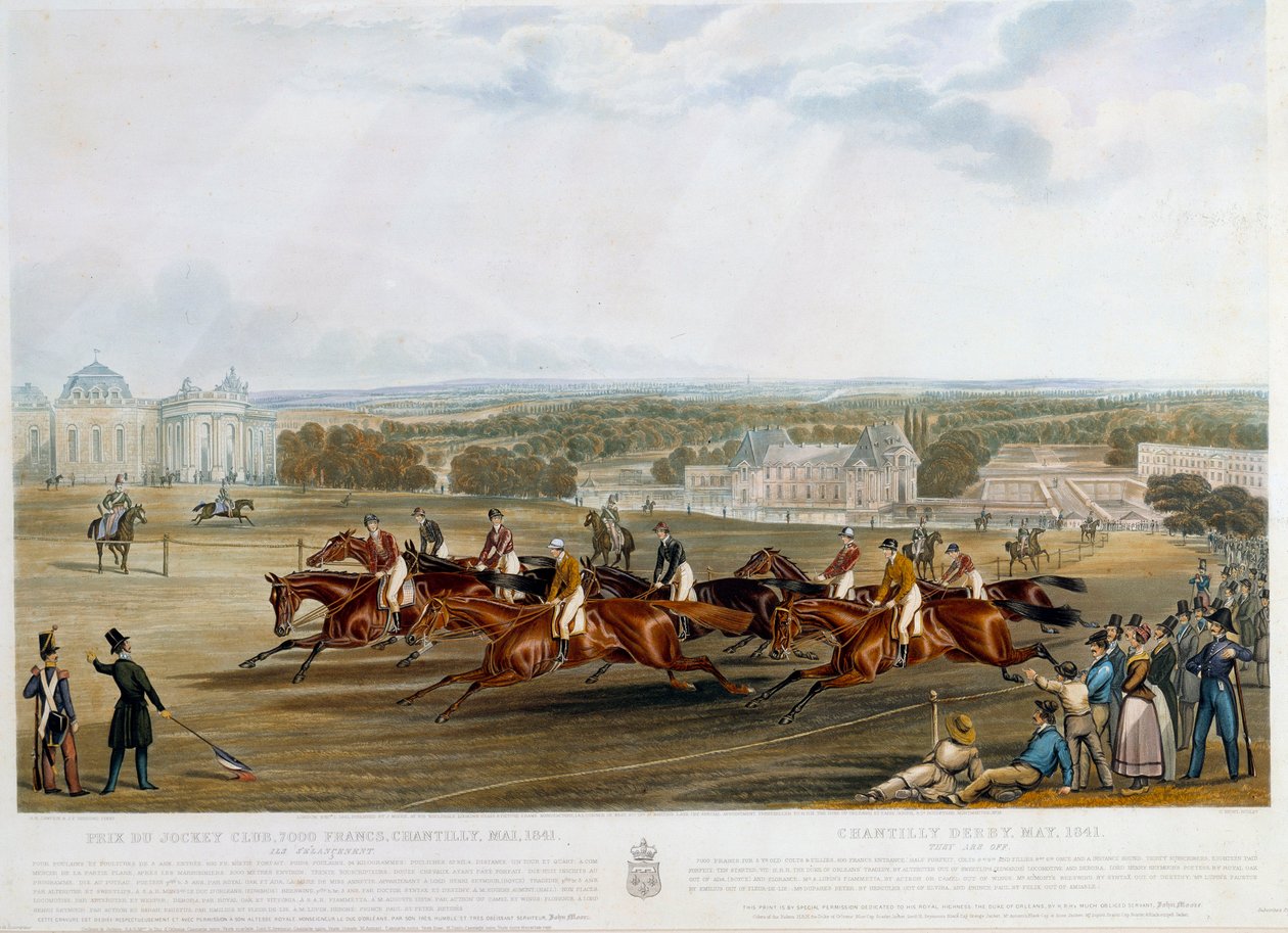 Prix du jockey club a Chantilly 1841 Tryck av John Frederick Herring (1795-1865) (ec.engl.) 1841 Collection privee av John Frederick Herring Senior