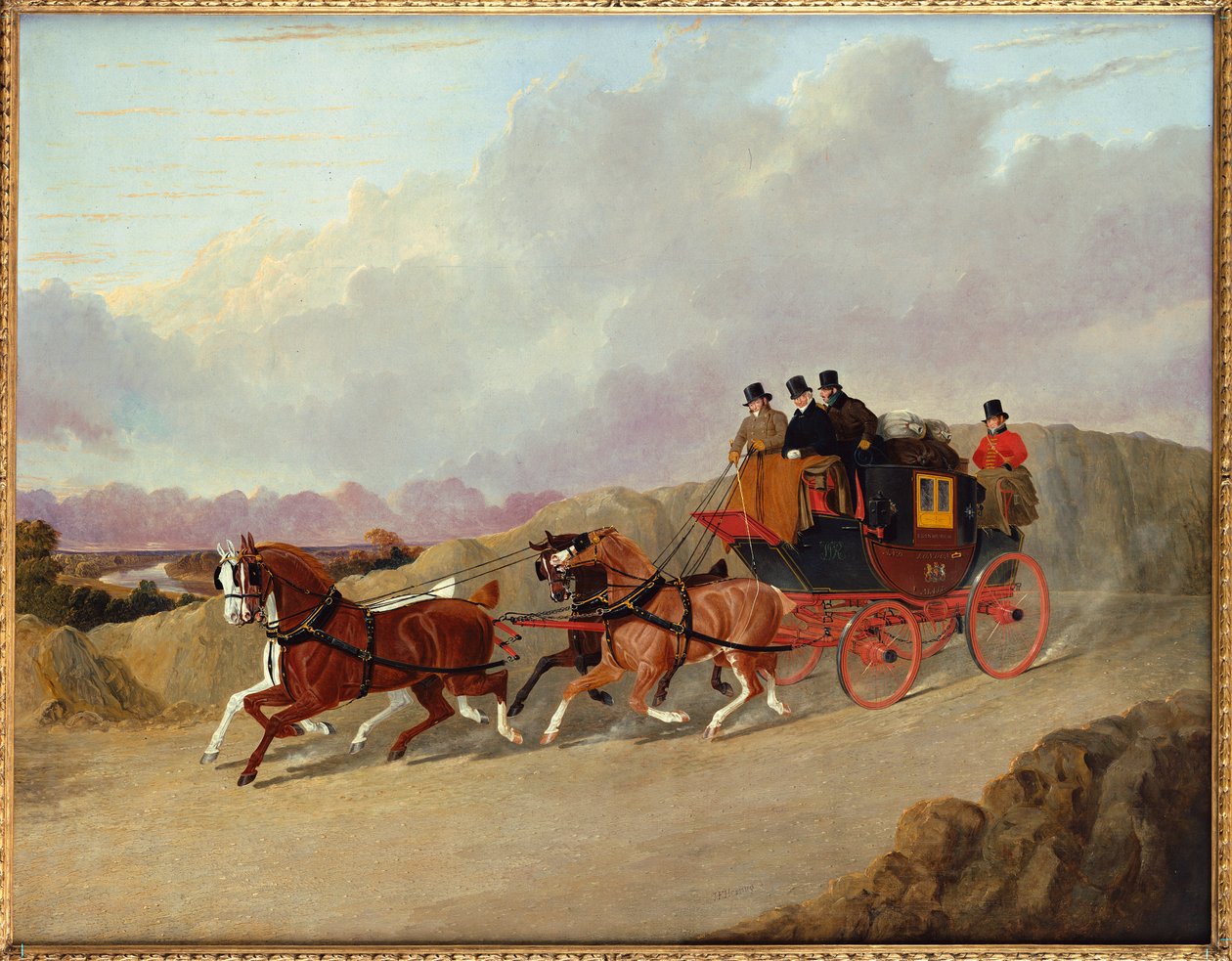 Edinburgh till London Royal Mail Coach av John Frederick Herring Senior