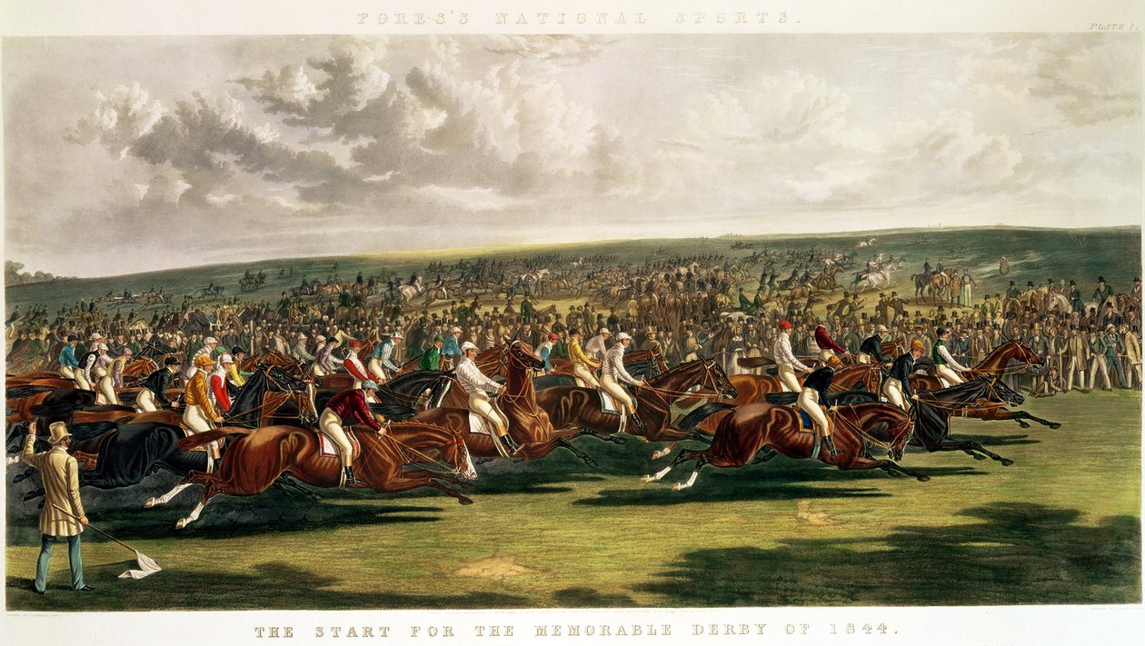 Starten på det minnesvärda derbyt 1844, graverad av Charles Hunt (1803-77) av John Frederick Herring Senior