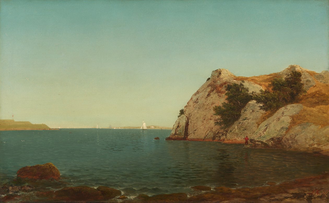 Beacon Rock, Newport Harbor av John Frederick Kensett