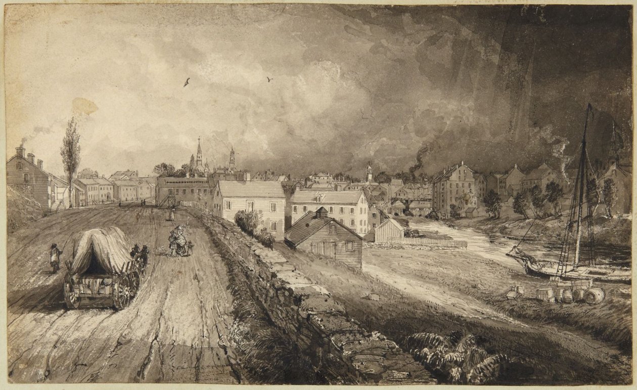 Kvarnstad i Connecticut av John Frederick Kensett