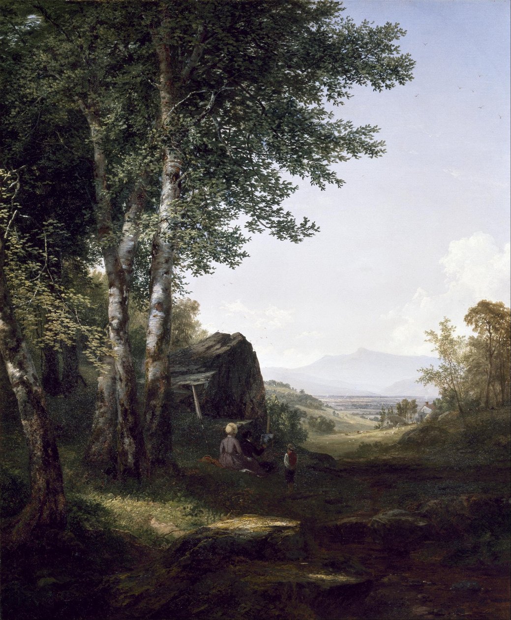 Avlägsen vy över Mansfield Mountain, Vermont av John Frederick Kensett