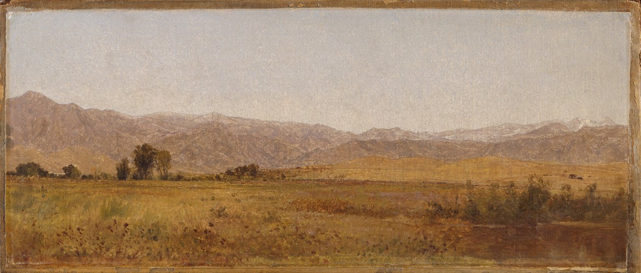 Snöklädda bergskedjor och foten av bergen från Valmo-dalen av John Frederick Kensett