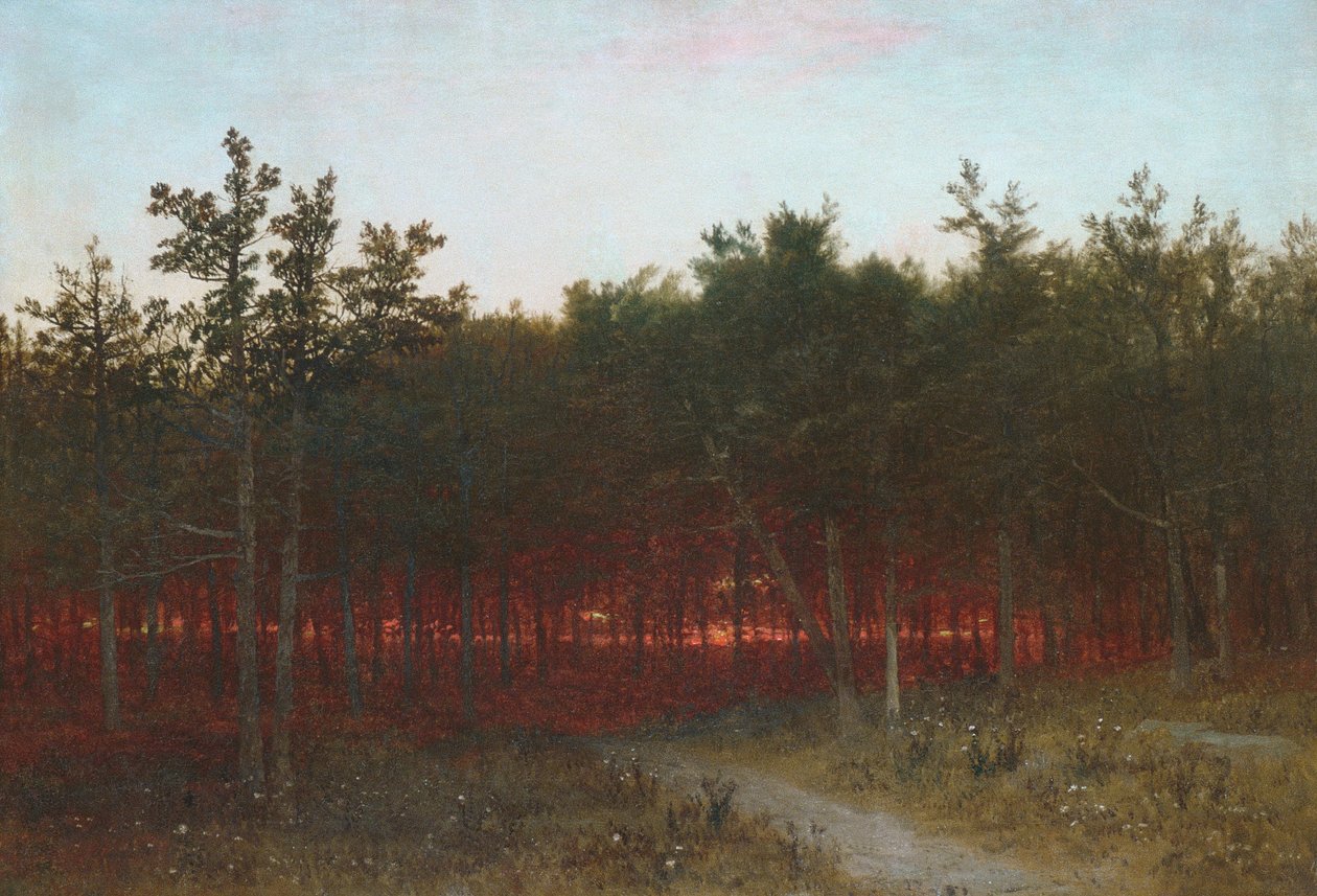 Skymning i cedrarna vid Darien, Connecticut av John Frederick Kensett
