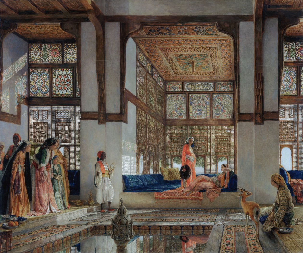 En dam som tar emot besökare (Receptionen) av John Frederick Lewis