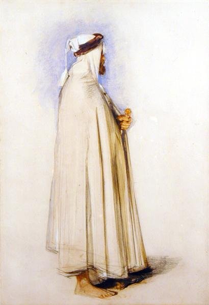 En arab (akvarell över penna på papper) av John Frederick Lewis
