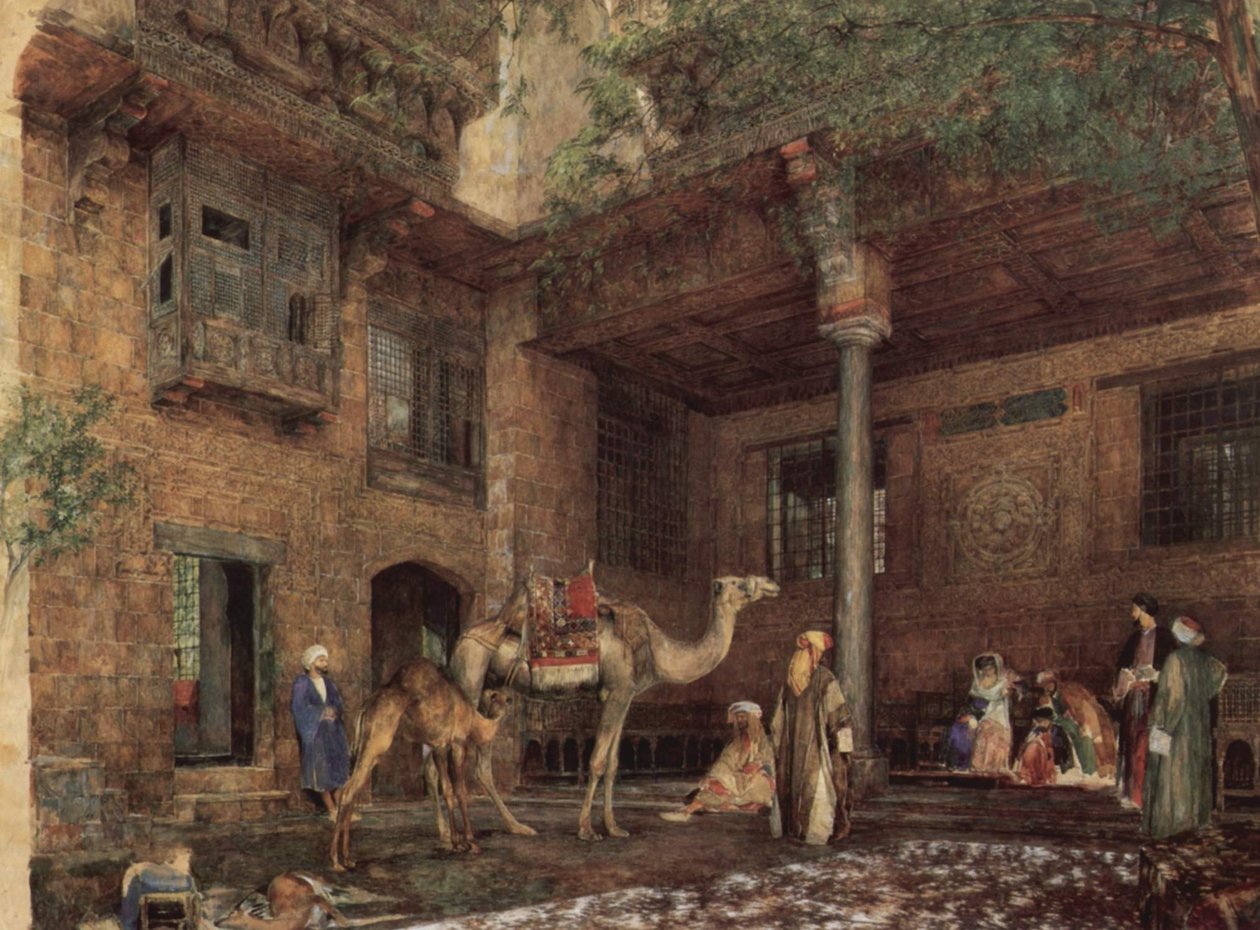 Innergården till målarens hus, Kairo av John Frederick Lewis