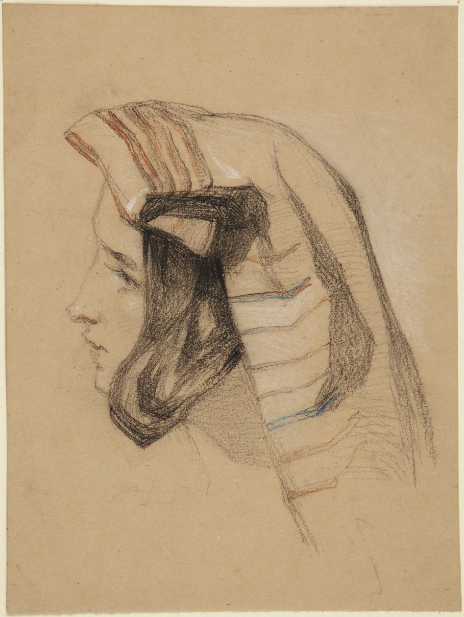 Huvud av italiensk flicka av John Frederick Lewis