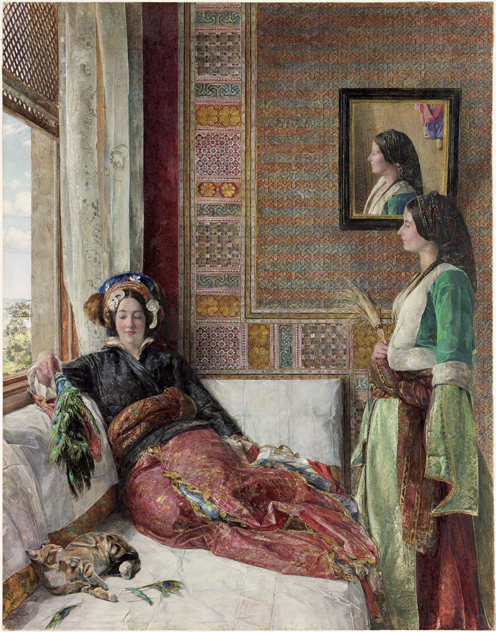 Hhareem Life - Constantinople (wc, bc och penna med gummi arabicum på papper) av John Frederick Lewis