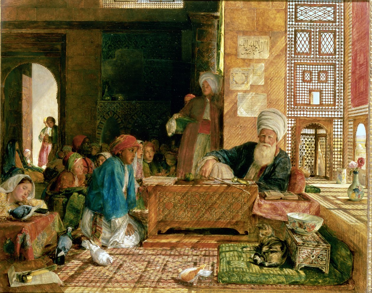 Interiør af en skole, Cairo (se også 22700 og 43799) swed av John Frederick Lewis
