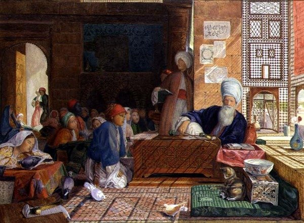 Interiör av en skola, Kairo (wc) (se även 22700) av John Frederick Lewis