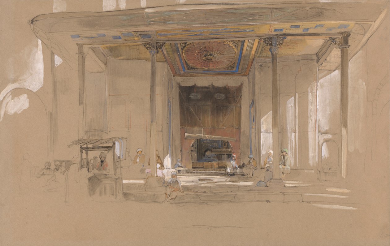 Huvudentrén till Great Mosque, (Ulu Cami) Bursa, Turkiet, av John Frederick Lewis