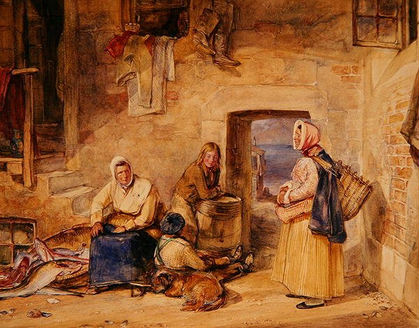 Newhaven Fisherwomen, Edinburgh, ca 1831-32 (akvarell på papper) av John Frederick Lewis