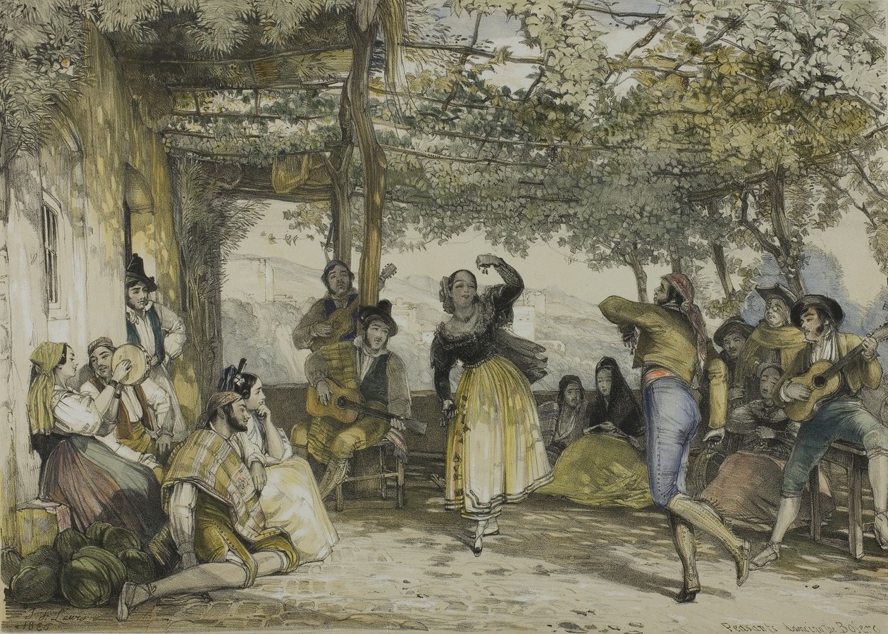 Spanska bönder som dansar Bolero av John Frederick Lewis