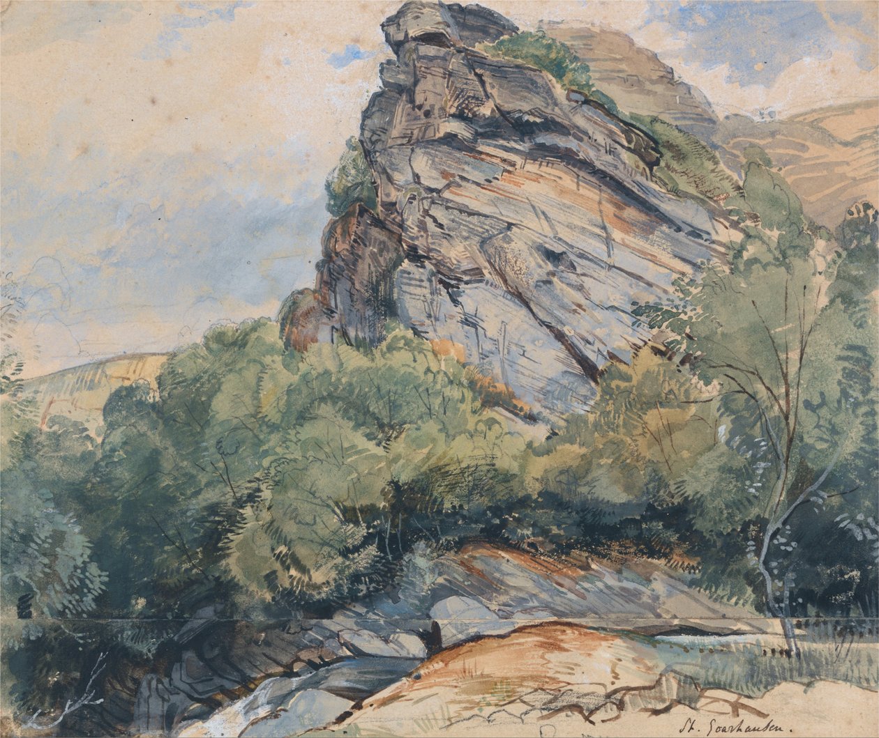 St. Goarhausen vid Rhen mellan Koblenz och Mainz av John Frederick Lewis
