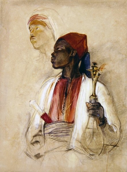 Study for the Pipe Bearer, c.1856 (akvarell på papper) av John Frederick Lewis