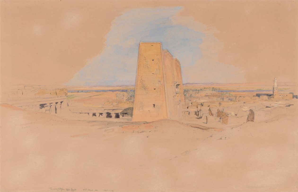 Templet i Edfou, Övre Egypten av John Frederick Lewis