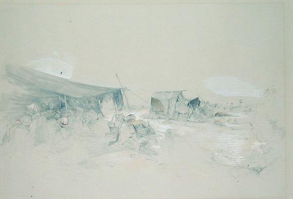 Öknen på berget Sinai (penna och gouache på papper) av John Frederick Lewis