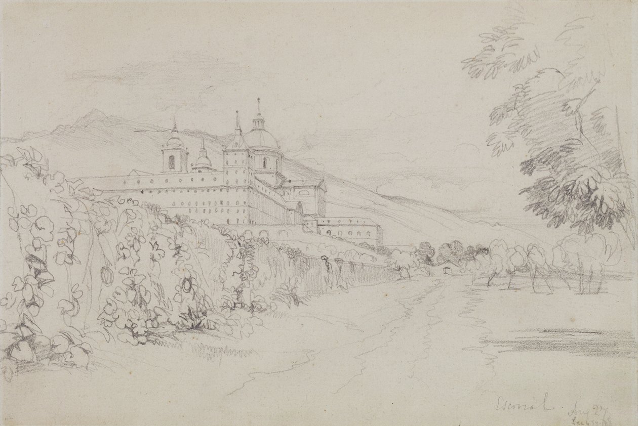 The Escorial, Madrid, 1832 (penna) av John Frederick Lewis