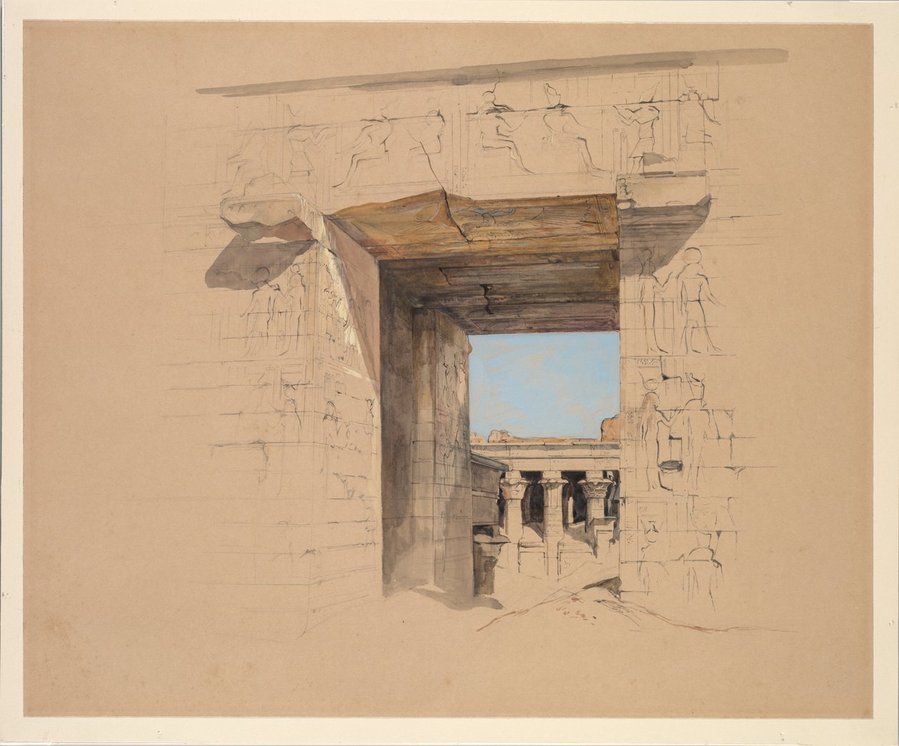 Templet i Edfu: Pylonens dörr av John Frederick Lewis