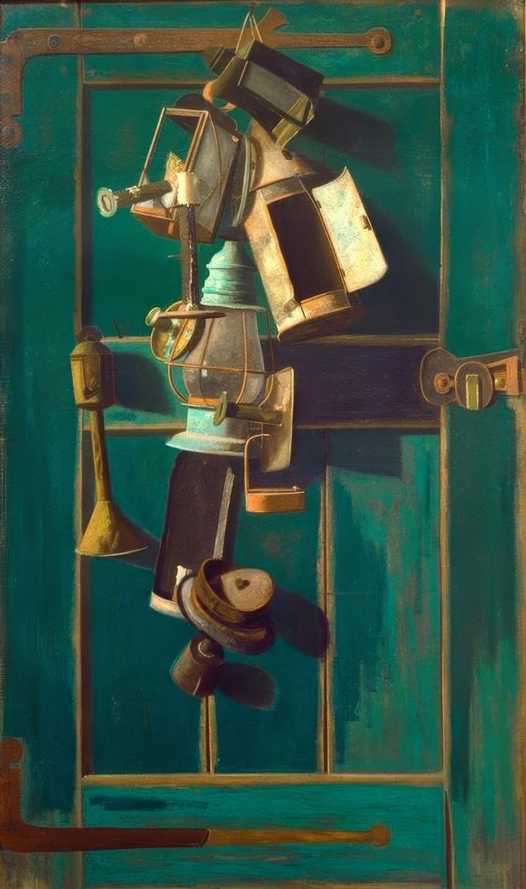 Stilleben med lyktor av John Frederick Peto