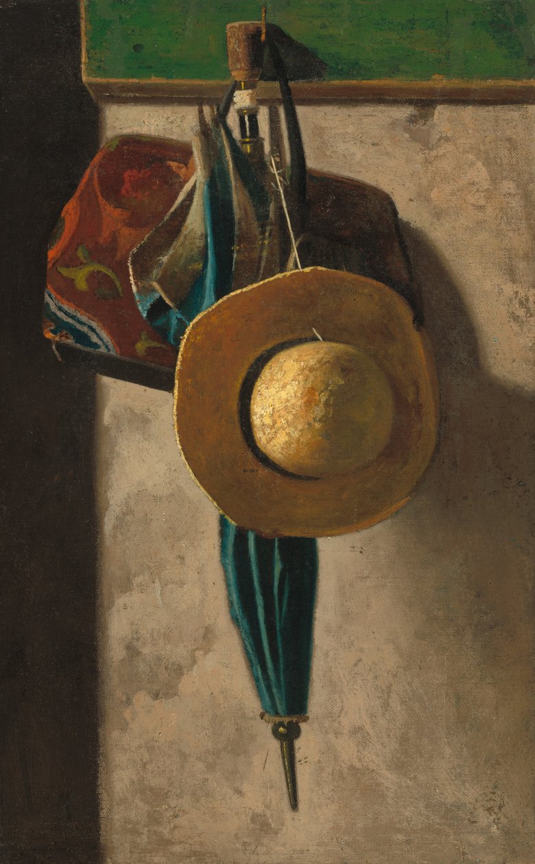 Stråhatt, väska och paraply, 1890 tidigt 1900-tal. av John Frederick Peto