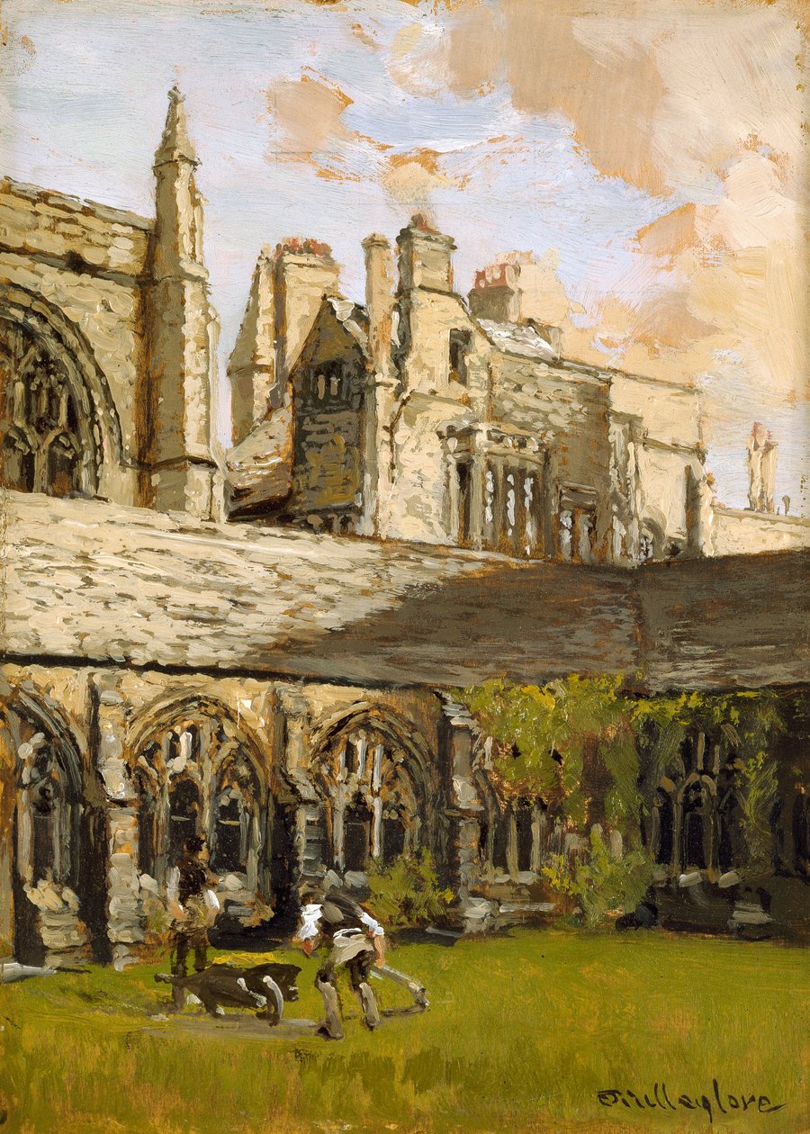 Cloisters at New College, Oxford, sent 1800-tal av John Fulleylove