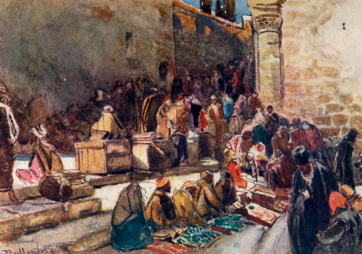 Ingång till förgården till Heliga gravens kyrka. - Jerusalem, 1902. av John Fulleylove