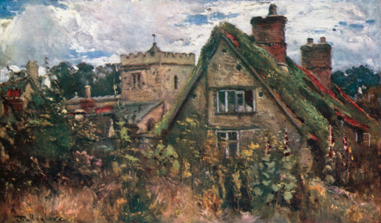 Holywell Church (färglitografi) av John Fulleylove