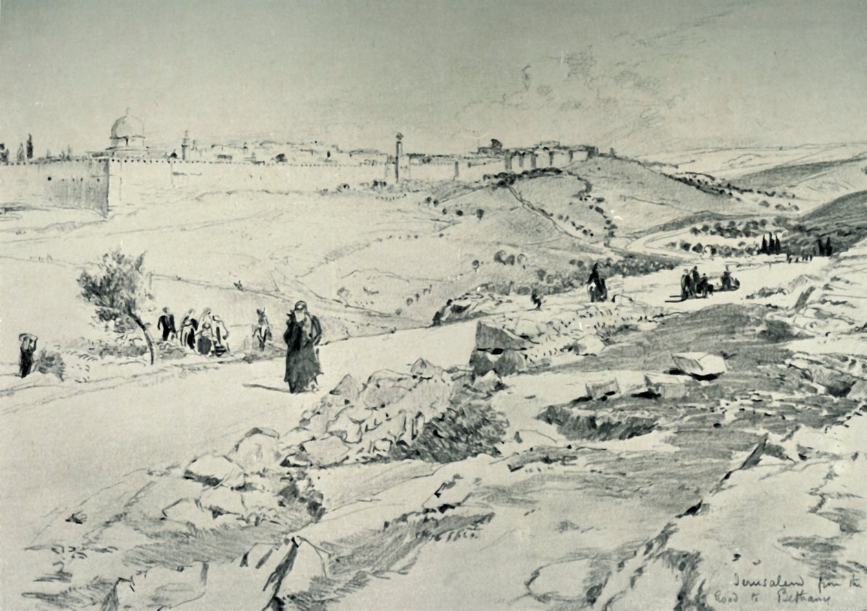 Jerusalem, med vägen från Betania, 1902. av John Fulleylove