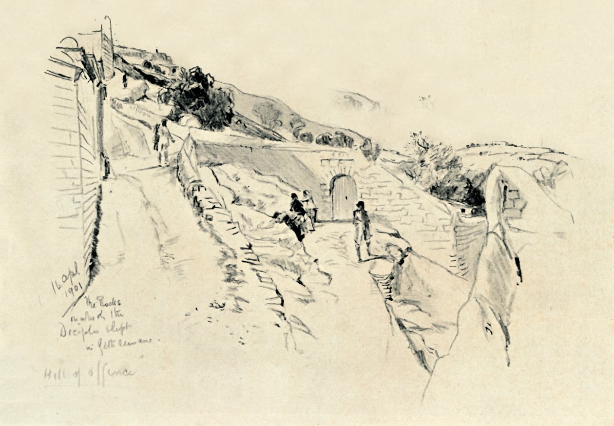 På Oljeberget, där lärjungarna sov under lidandet i trädgården, 1902. av John Fulleylove
