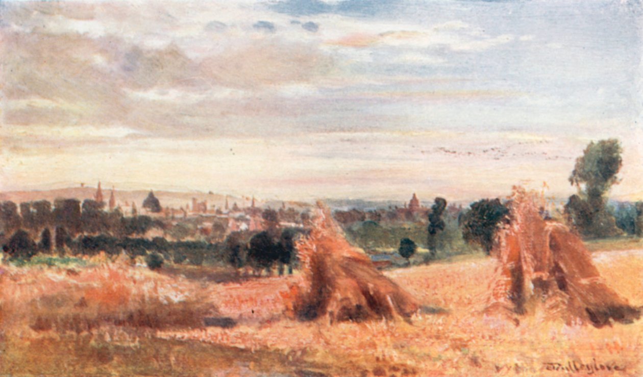 Oxford från Headington Hill (färglitografi) av John Fulleylove